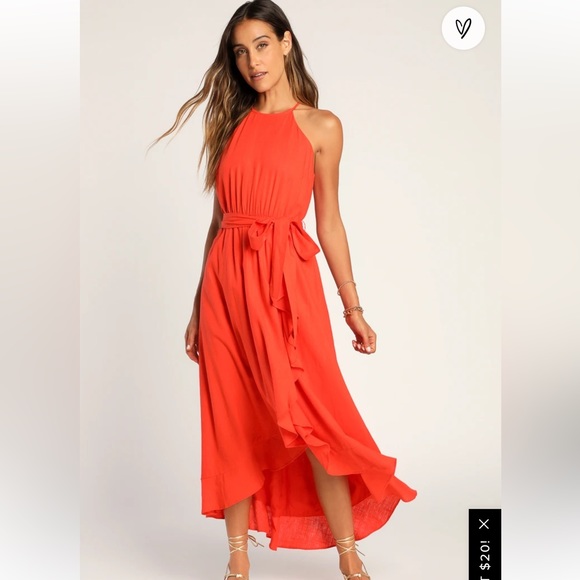 🧡 Lulus bright expression high low maxi dress - Picture 1 of 9